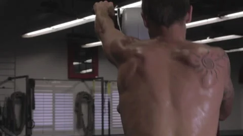 Man on Exercise Machine Stock Footage 41424031