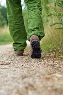 Man exercise walking in park Stock Photos