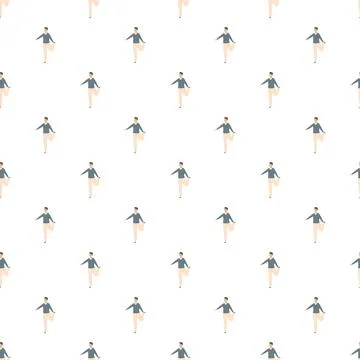 Man exercising and stretching in repeating pattern Stock Illustration