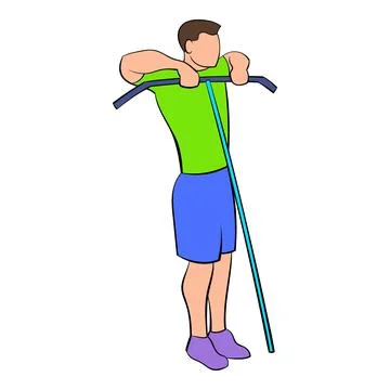 Man exercising on cable machine icon cartoon Stock Illustration