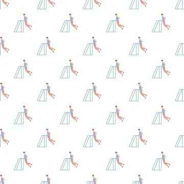 Man exercising doing pull ups on bar seamless pattern Stock Illustration