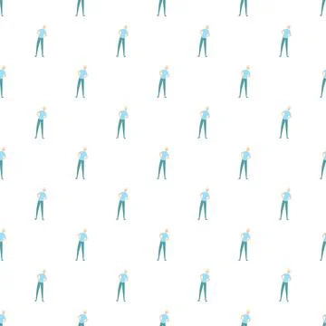 Man exercising doing side bend seamless pattern Stock Illustration
