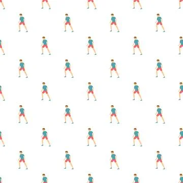 Man exercising endless pattern for fitness and health Stock Illustration