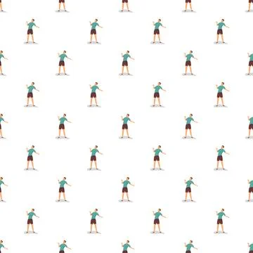 Man exercising full body workout seamless pattern Stock Illustration