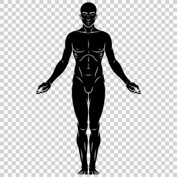 Man exercising meditating doing yoga Stock Illustration