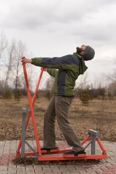 Man exercising outside Stock Photos