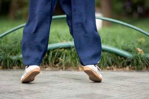 Man exercising in the park Stock Photos