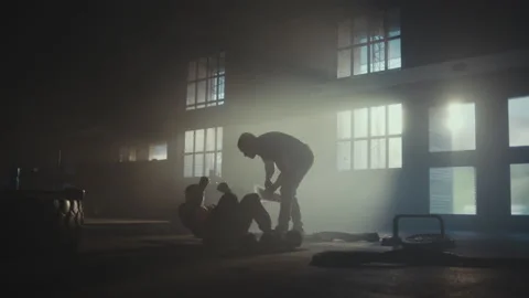 Man exercising with personal trainer 스톡 동영상 236180888