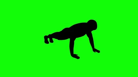 Man Exercising Push Up Movement on Green Screen Animation (Chroma key) Stock-Footage 293534282