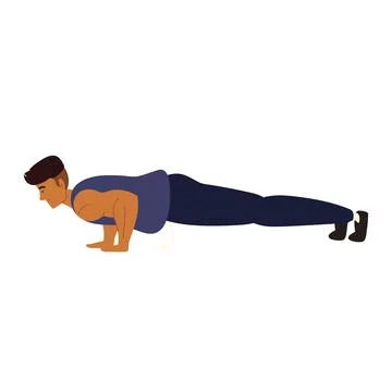 Man exercising push ups Stock Illustration