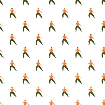 Man exercising repeating seamless pattern background Stock Illustration