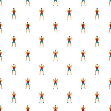 Man exercising repeating seamless pattern background design イラスト素材