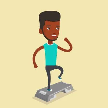 Man exercising on steeper vector illustration Illustrazione stock