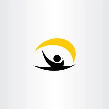 Man exercising stretching logo vector icon Stock Illustration