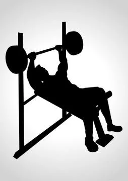 Man Exercising Using Weight Bench Stock Illustration