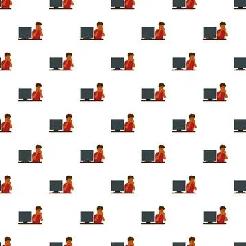 Man experiencing burnout from working on computer 스톡 일러스트