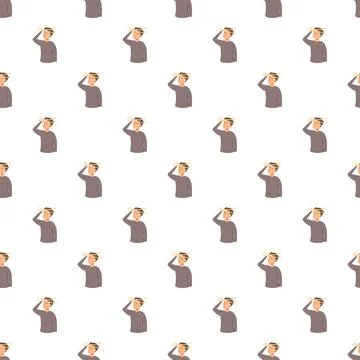 Man experiencing dizziness and headache pattern Stock Illustration
