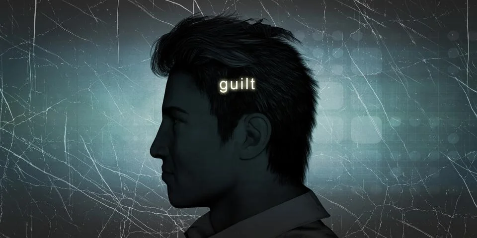 Man Experiencing Guilt Stock Illustration