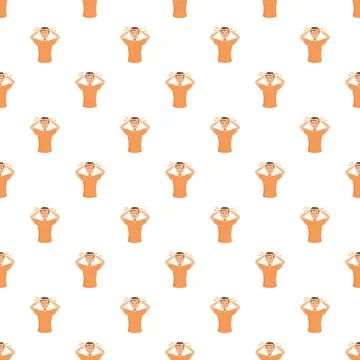Man experiencing headache pain seamless pattern Stock Illustration