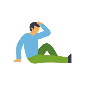 Man experiencing headache, stress, fatigue, and exhaustion Stock Illustration