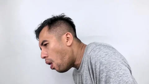 Man Experiencing Nausea and Vomiting. Stock Footage 315236605