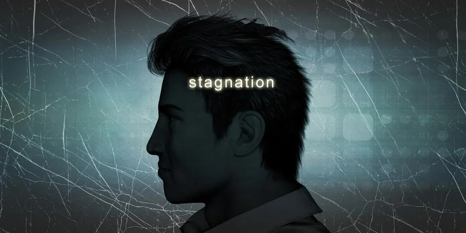 Man Experiencing Stagnation Stock Illustration