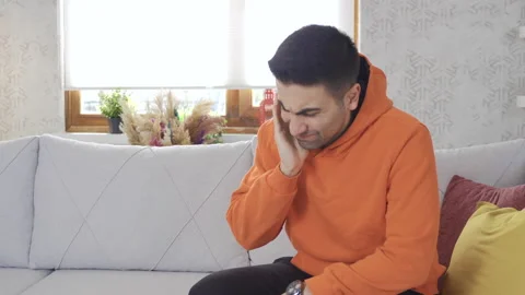 Man experiencing toothache. Video stock 213567514