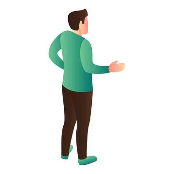 Man explain icon, isometric style 스톡 일러스트