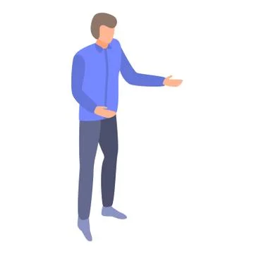 Man explain management icon, isometric style 스톡 일러스트