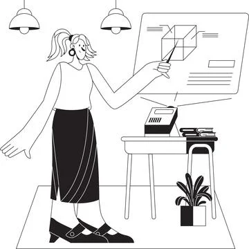 Man explaining material on a webscreen illustration Иллюстрация