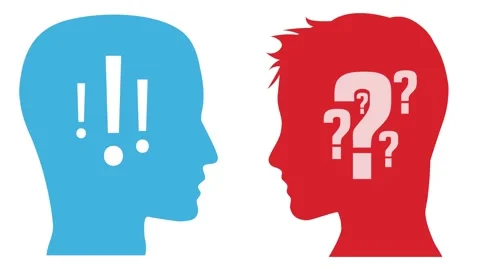 Man explaining a solution to a confused young on white background Stockbeeldmateriaal 329156622