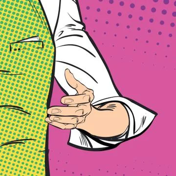 A man explaining something. Speaking man. Illustrazione stock