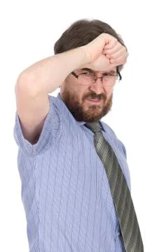 Man explaining speaking or teaching Stock Photos