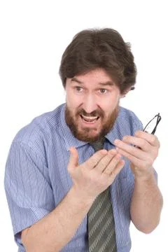 Man explaining speaking or teaching Foto stock