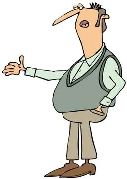 Man with an explanation Stock Illustration