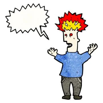 Man with exploding head Stock Illustration