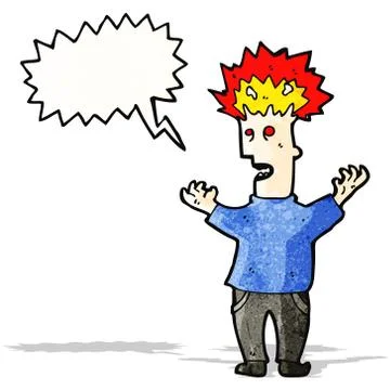 Man with exploding head Stock Illustration