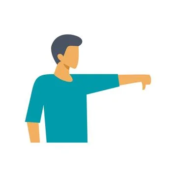 Man expressing disapproval with thumbs down gesture Stock Illustration