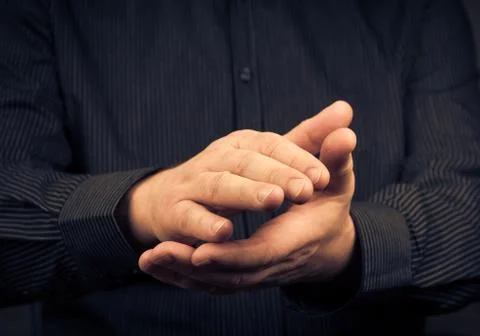 Man expressing their appreciation clapping hands 스톡 사진