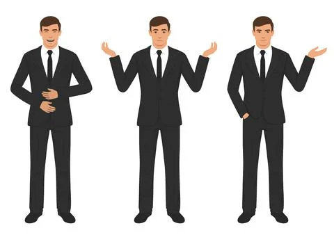 Man expressions with hands gesture Stock Illustration