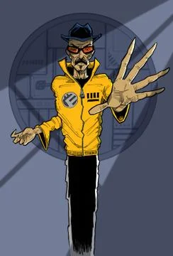 Man with Expressive Hands Stock Illustration