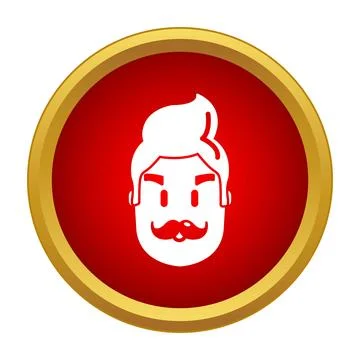 Man face avatar icon with mustache and trendy hair Stock Illustration