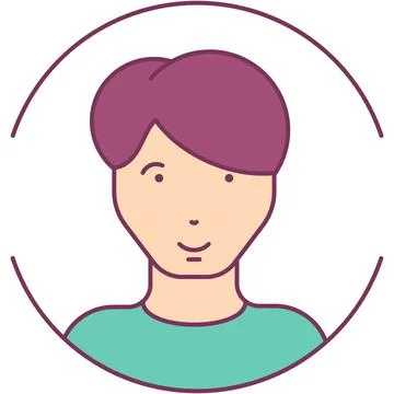 Man face avatar vector icon isolated on white Stock Illustration