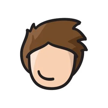 Man face avatar vector set icon hand drawn doodle illustration black lines.. Stock Illustration