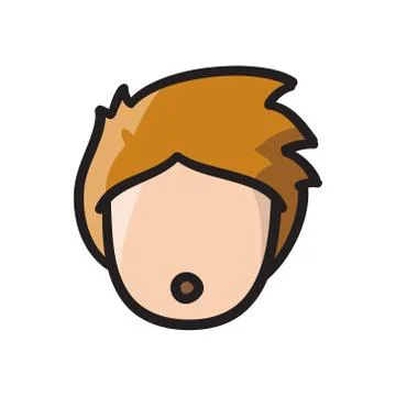 Man face avatar vector set icon hand drawn doodle illustration black lines.. Stock Illustration