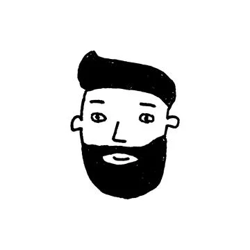Man face with beard. Vector illustration isolated. Stock Illustration