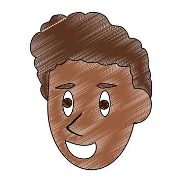 Man face cartoon scribble Stock Illustration
