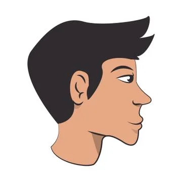 Man face cartoon sideview isolated cartoon Stock Illustration