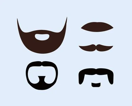 Man face constructor. Various mens facial hairstyles. Kit for creating social Illustrazione stock
