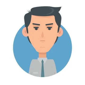 Man Face Emotive Vector Icon in Flat Style Illustrazione stock